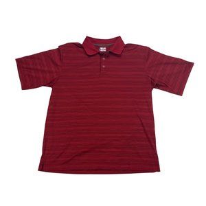 Slazenger Classic Fit Polo Golf Shirt Mens Size XL Red Striped UPF 30+ Wicking